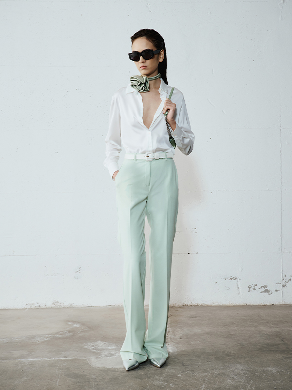 Pantalone A Sigaretta Verde Menta Intrend