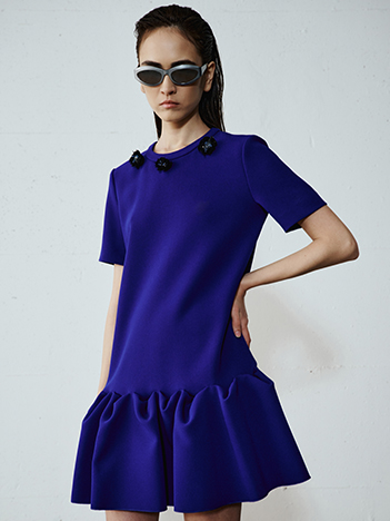 Mini Dress Strutturato Blu Intrend